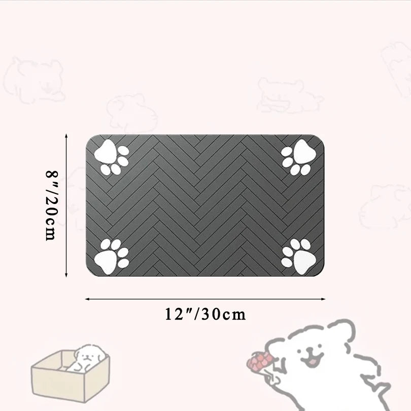 Absorbent Pet Feeding Mat with Waterproof Backing - Quick Dry Placemat for Dogs and Cats